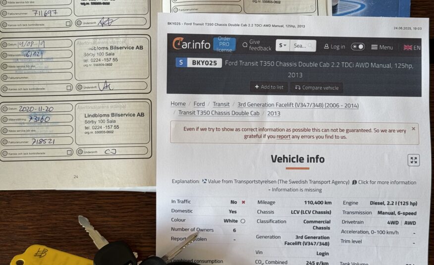 Ford Transit L4H1 Doka AWD 4*4 Serviceline 5-2013